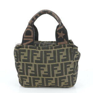 Fendi FF Zucca leather handbag tote brown